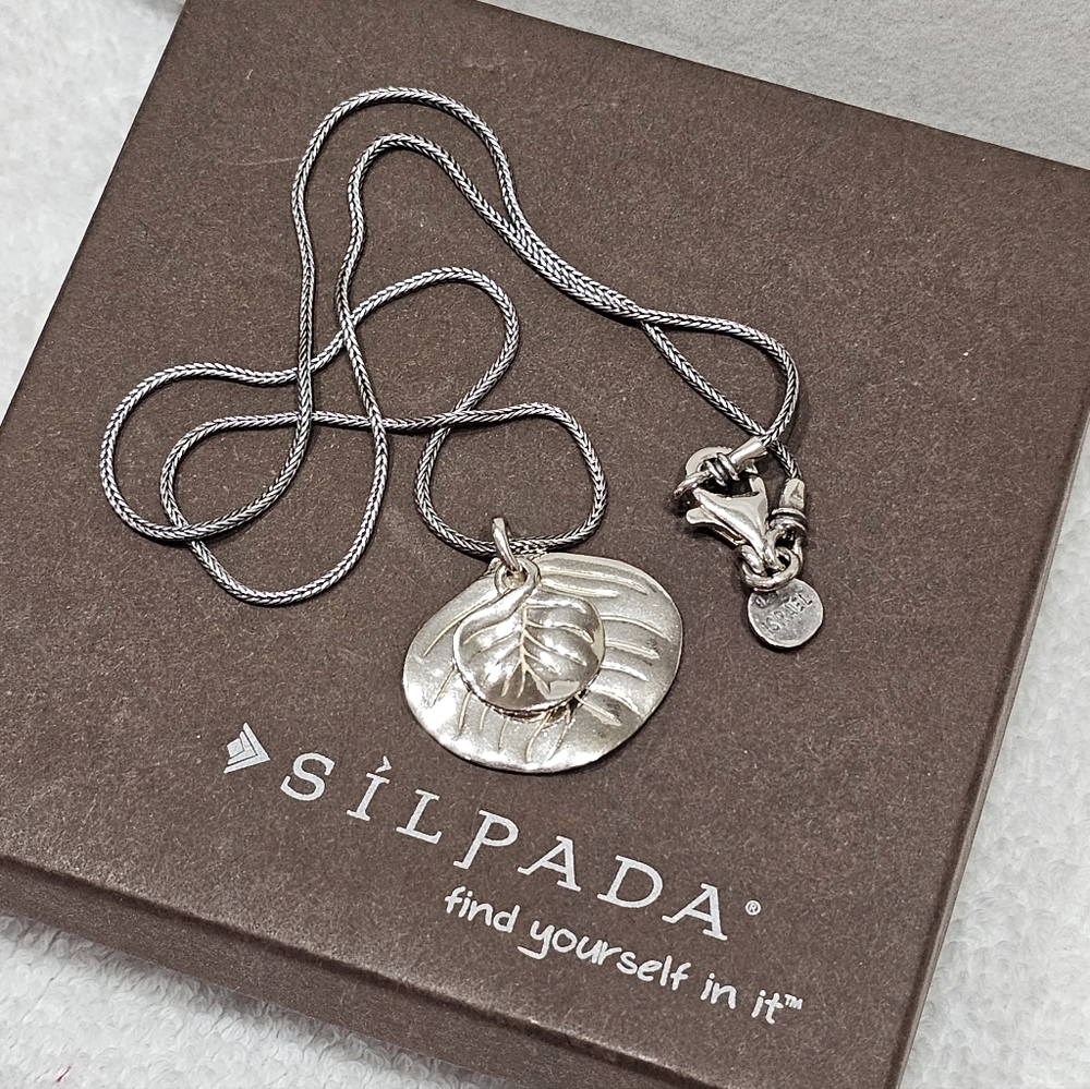 Silpada Leaf Necklace 925 Silver - Picture 4 of 7